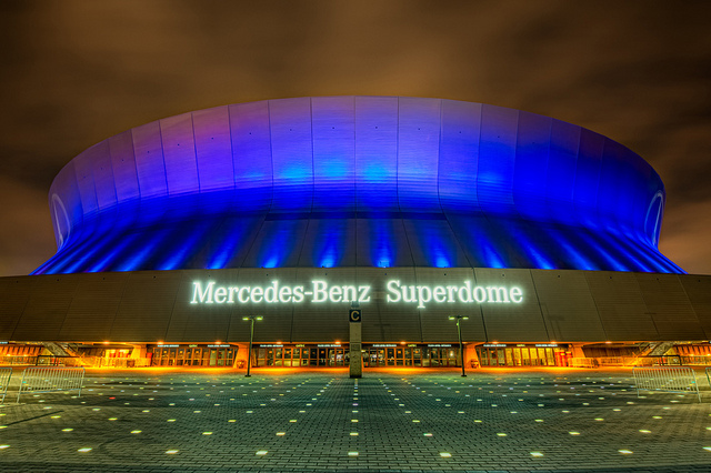 The jazz turns to blue at the 'Dome in honor of the fine policemen of Baton Rouge, Louisiana who gave their lives in defense of the right of the people to peacefully assemble. #RIP