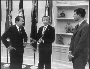 Nixon [left] with Geoff Shepard [far right]